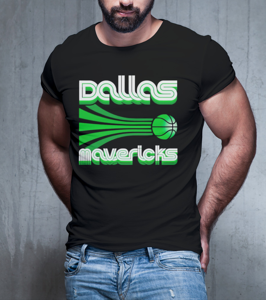 Dallas Mavericks Retro Green Basketball T-Shirt