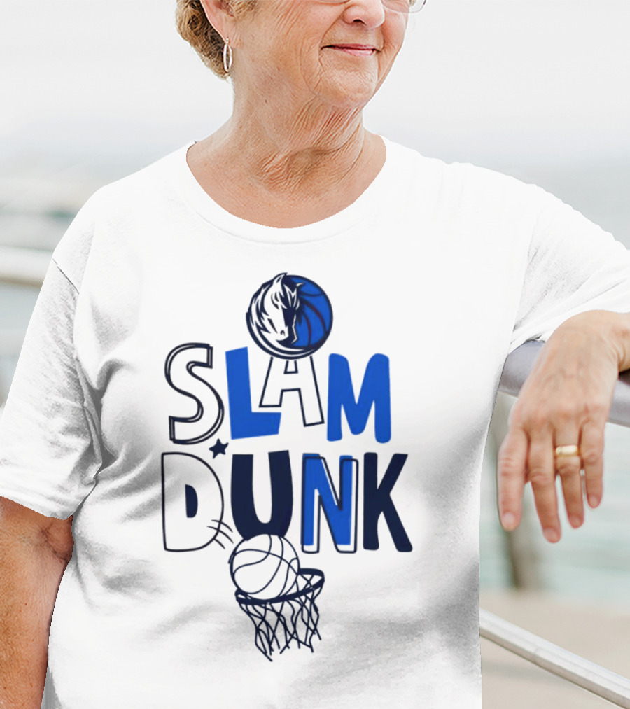 Dallas Mavericks NBA Slam Dunk Basketball T-Shirt