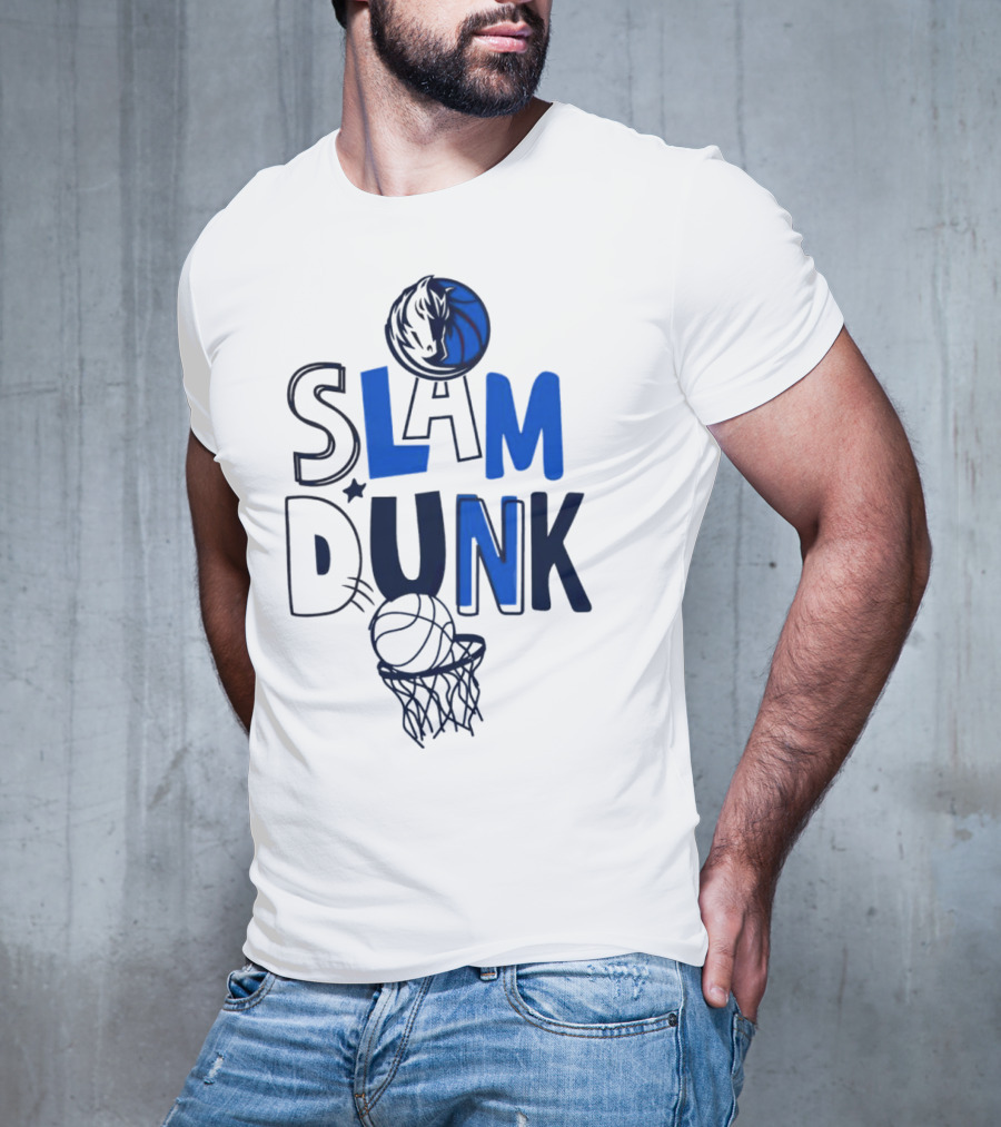 Dallas Mavericks NBA Slam Dunk Basketball T-Shirt