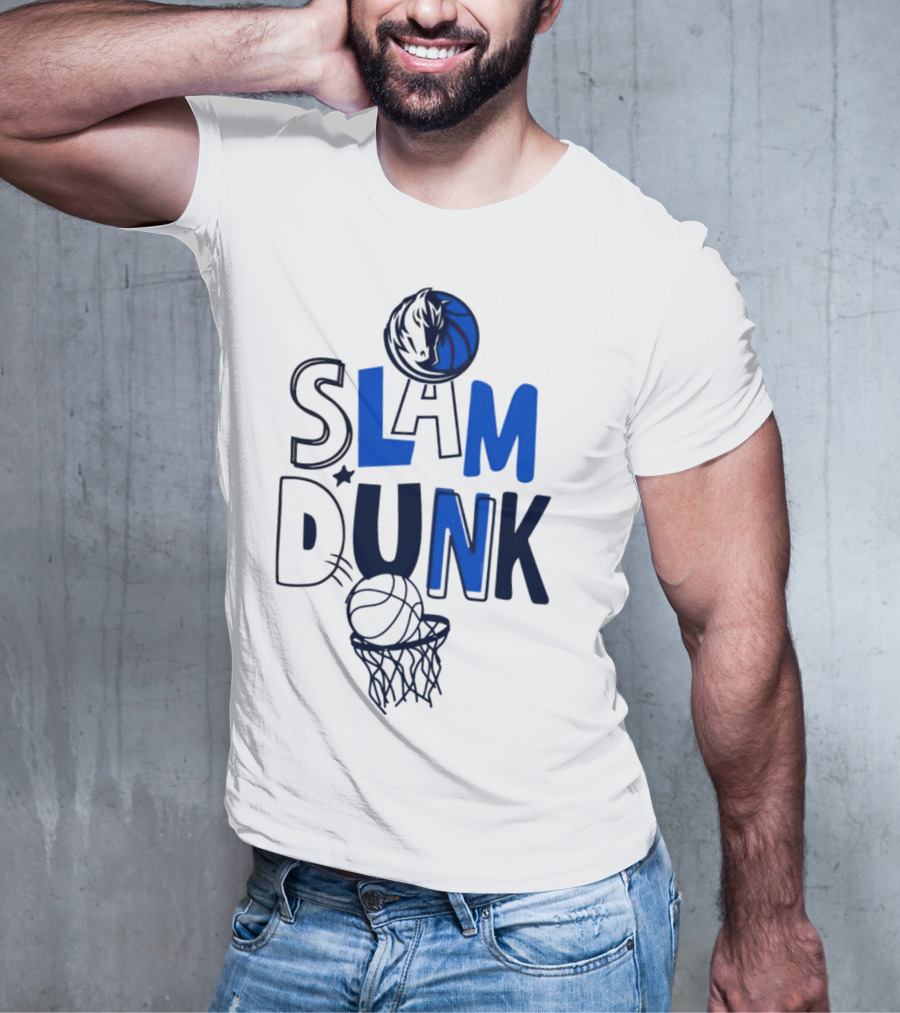 Dallas Mavericks NBA Slam Dunk Basketball T-Shirt