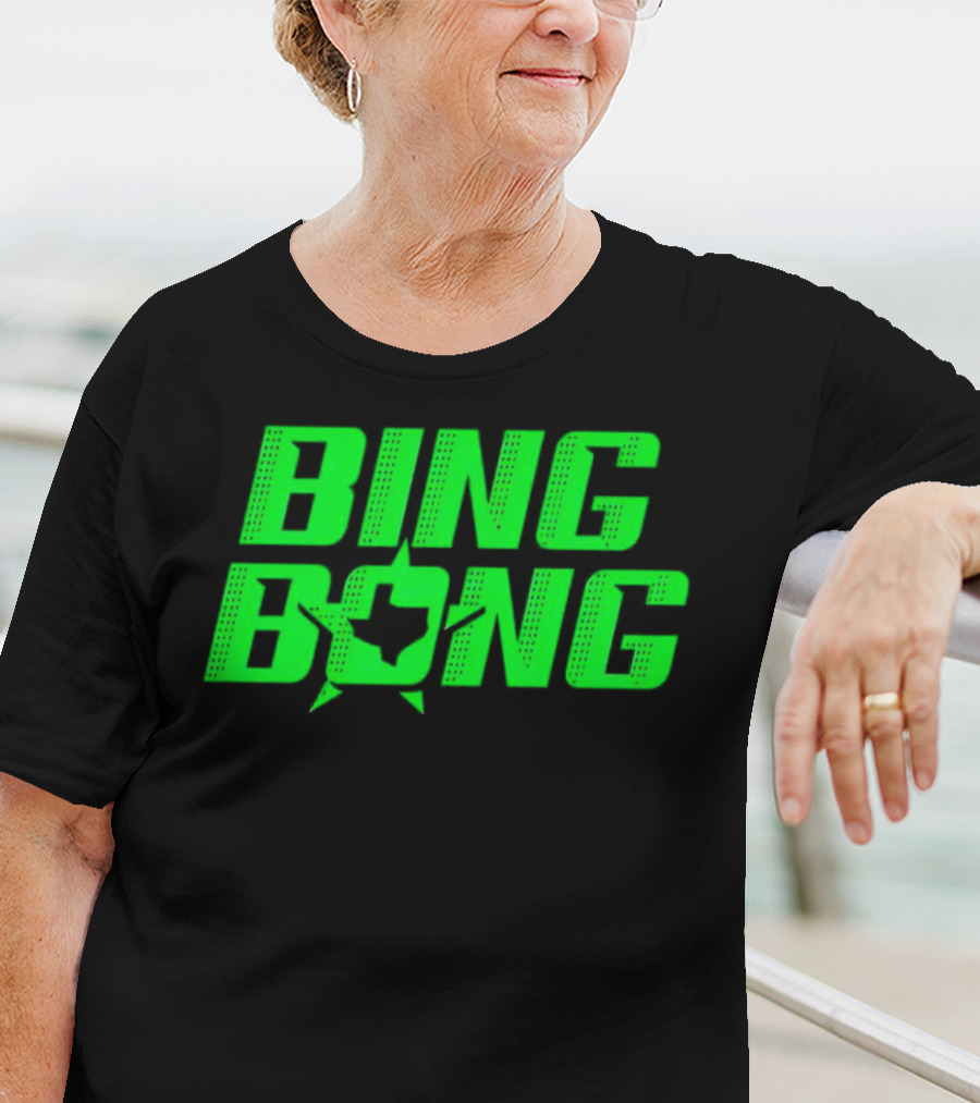 Dallas Stars Bing Bong Sports Text Logo Star Emblem T-Shirt