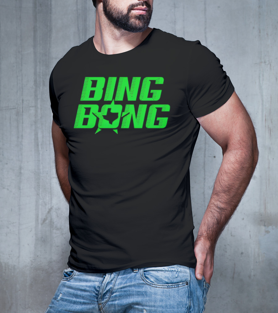 Dallas Stars Bing Bong Sports Text Logo Star Emblem T-Shirt