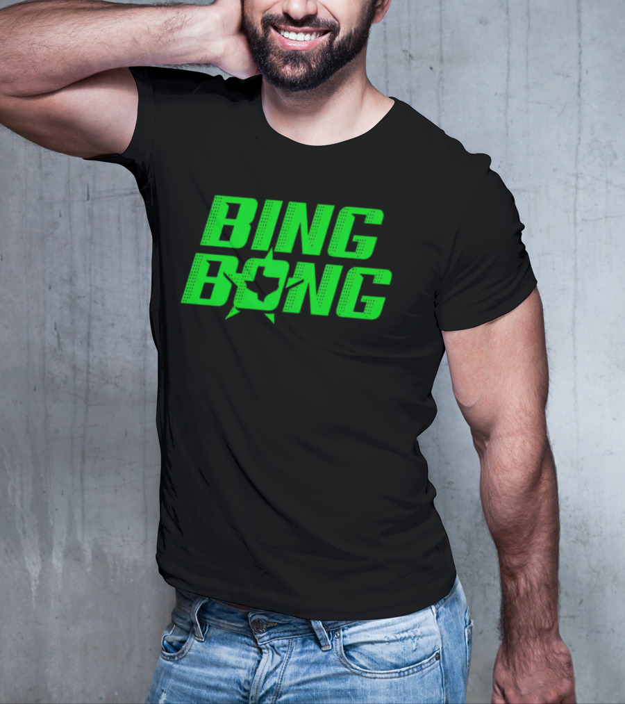 Dallas Stars Bing Bong Sports Text Logo Star Emblem T-Shirt