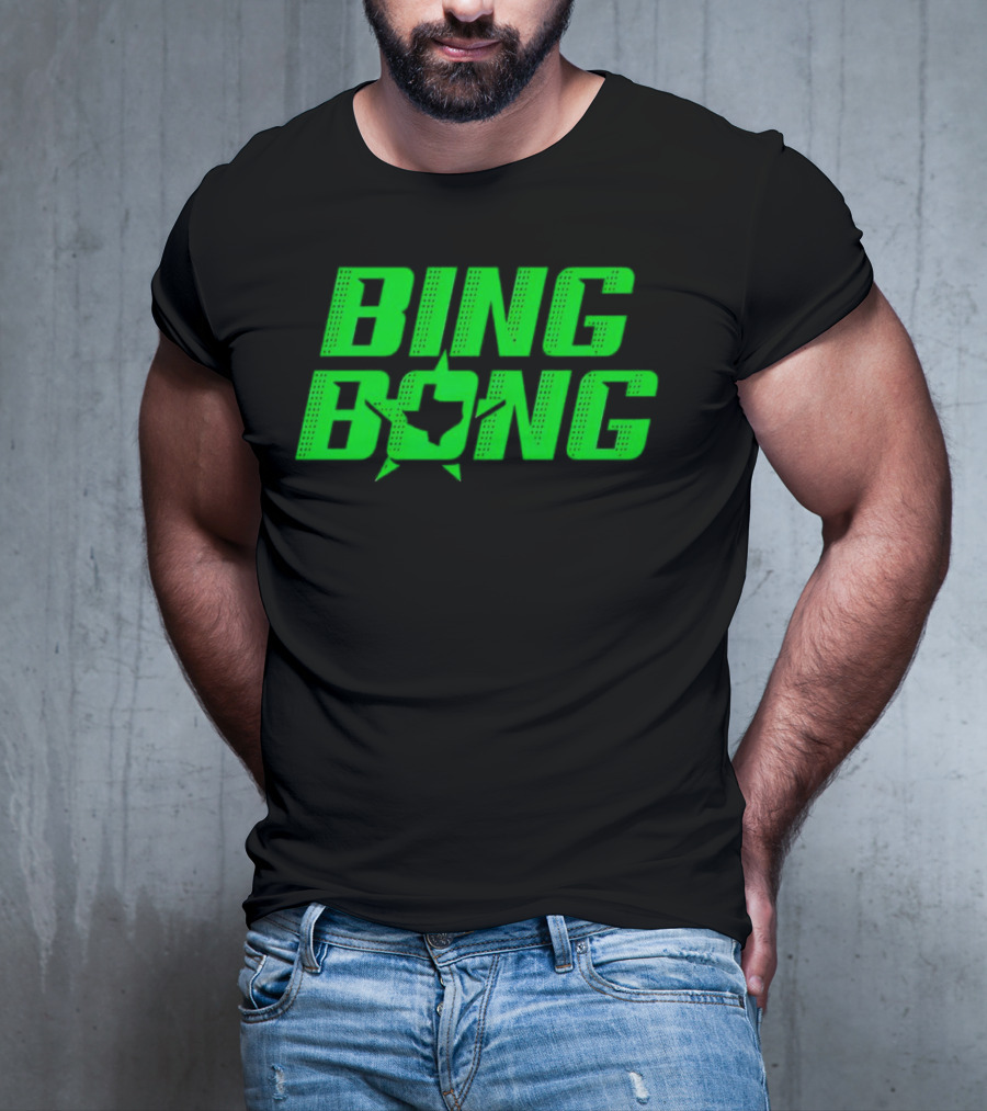 Dallas Stars Bing Bong Sports Text Logo Star Emblem T-Shirt
