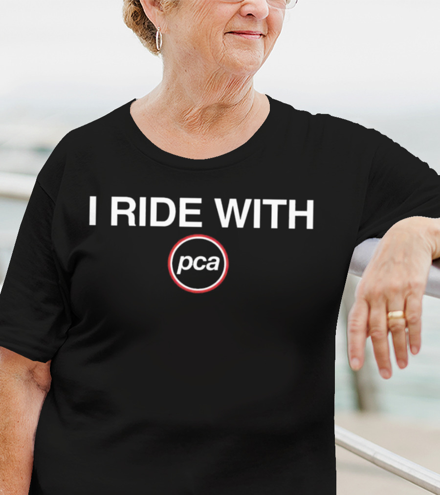 I Ride With PCA Logo In Red Circle T-Shirt