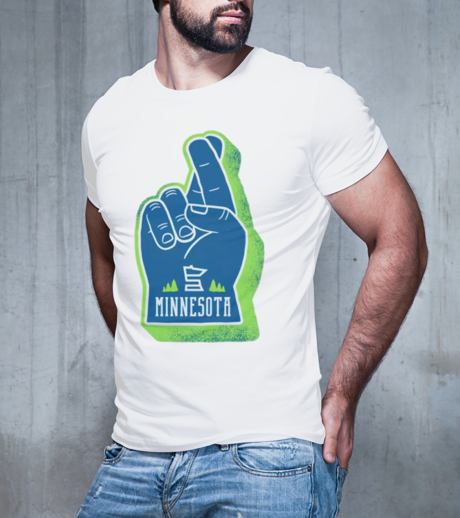Minnesota Timberwolves Fingers Crossing Foam Hand T-Shirt