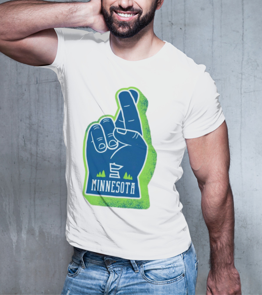 Minnesota Timberwolves Fingers Crossing Foam Hand T-Shirt