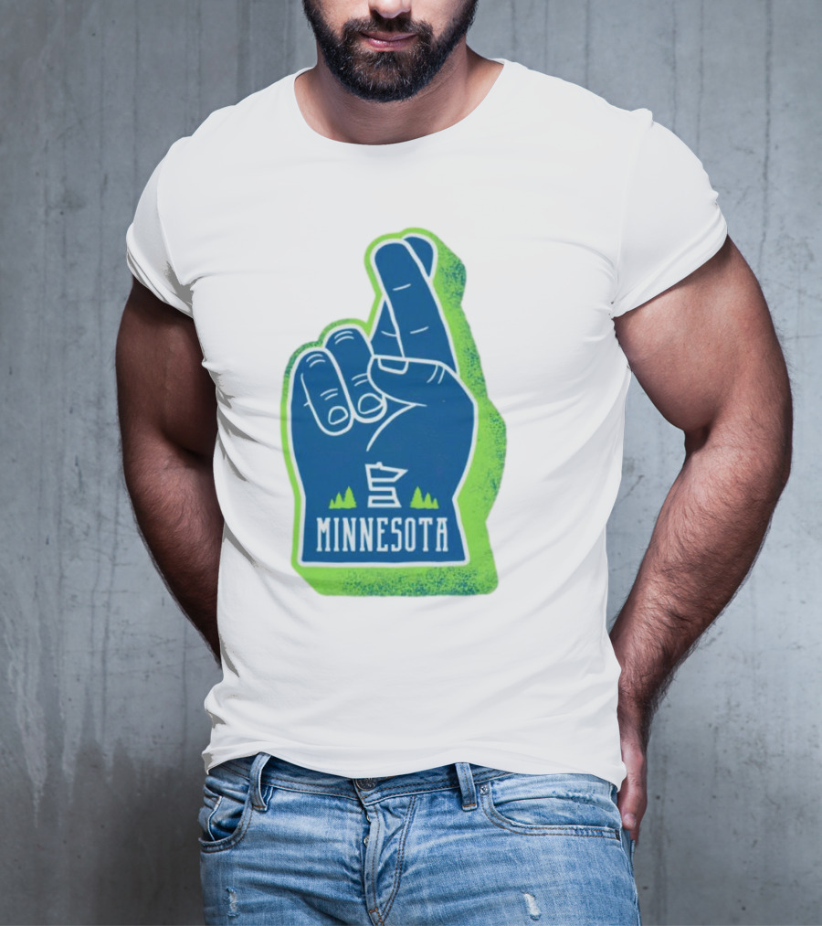Minnesota Timberwolves Fingers Crossing Foam Hand T-Shirt