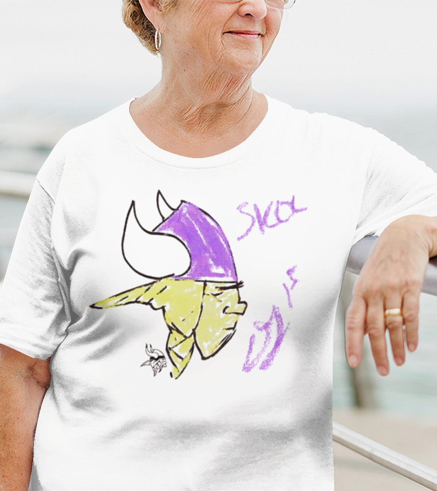Skol Vikings Helmet Sketch Rookies Paint Minnesota Vikings T-Shirt