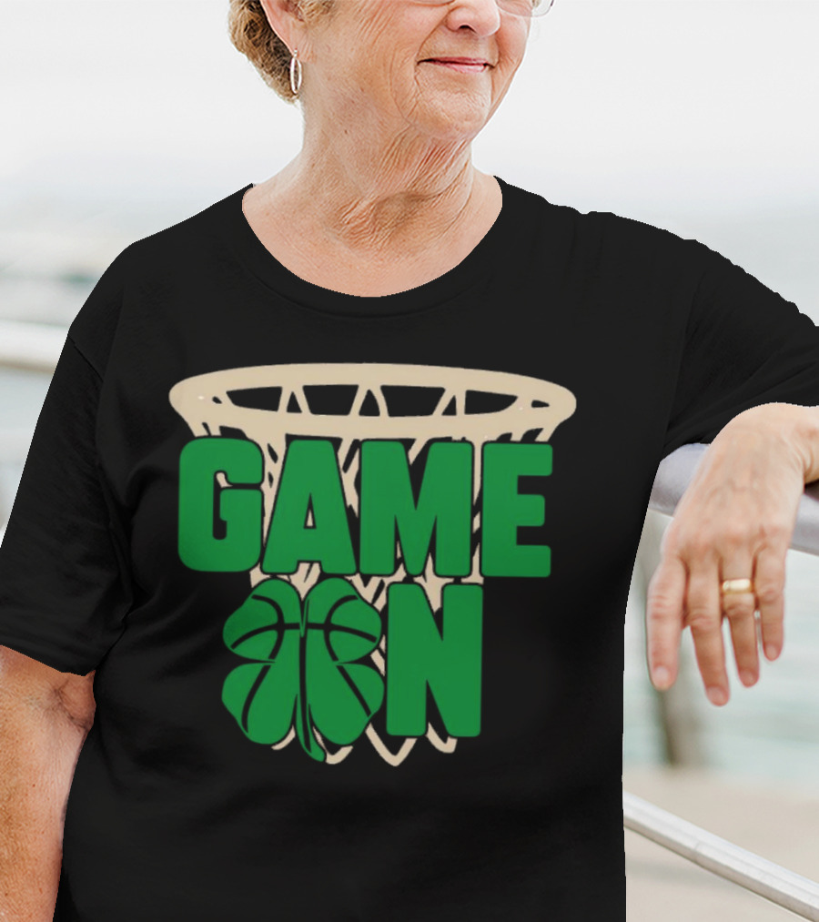 Boston Celtics Game On Basketball Net Clover T-Shirt
