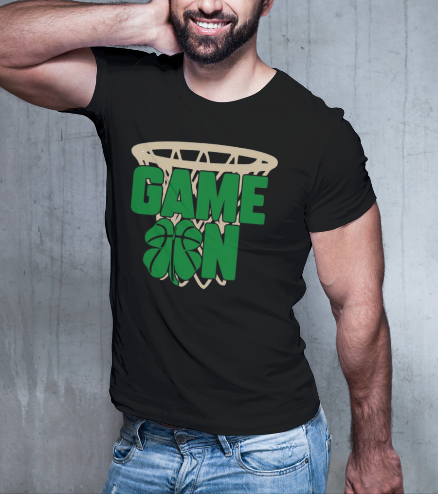 Boston Celtics Game On Basketball Net Clover T-Shirt