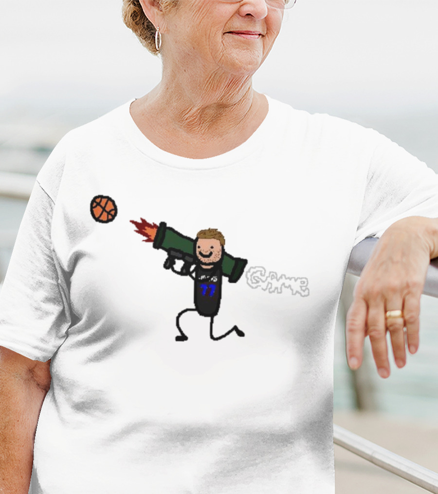 Dallas Mavericks Luka Doncic Bazooka Doncic Cartoon Basketball Action T-Shirt