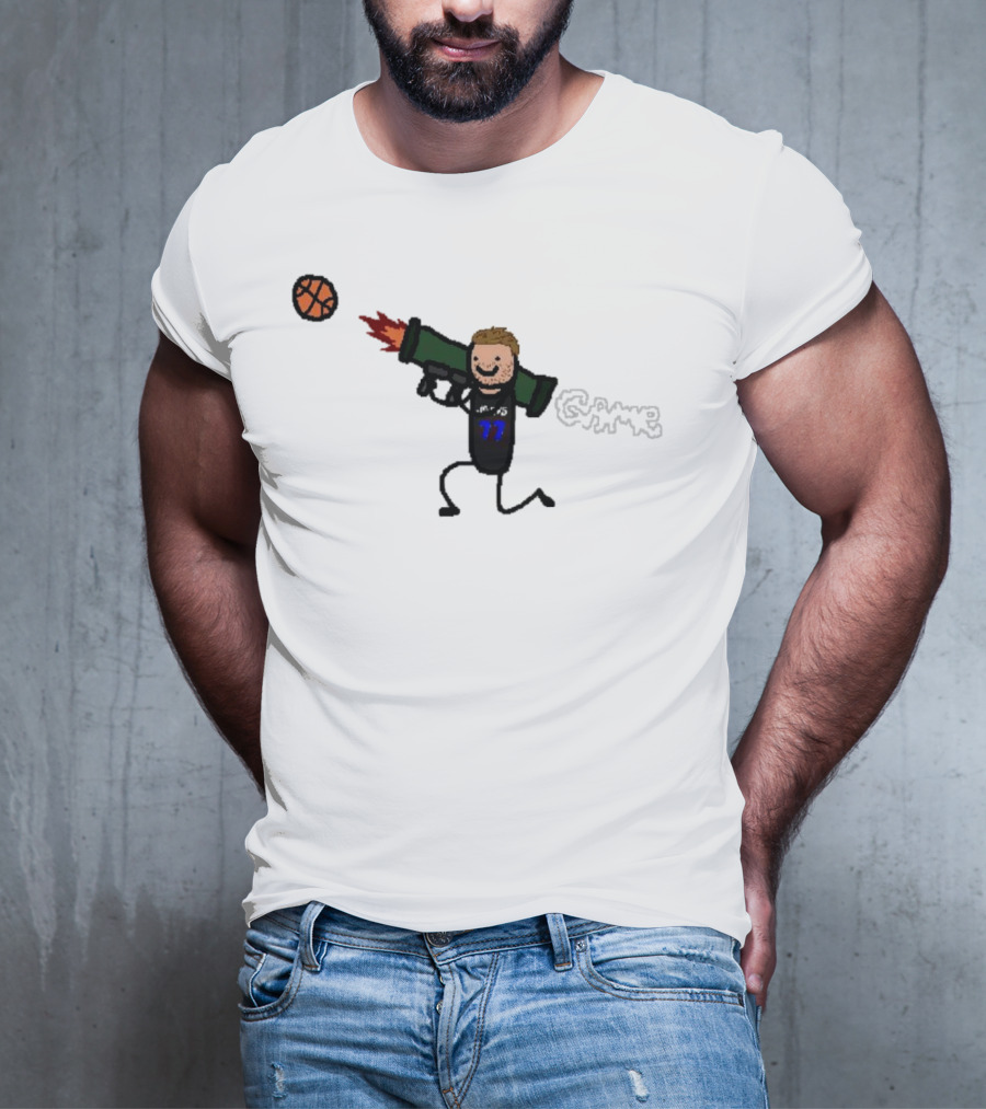Dallas Mavericks Luka Doncic Bazooka Doncic Cartoon Basketball Action T-Shirt