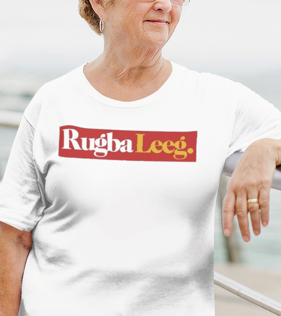 Rugba Leeg Bold Red Yellow Box Text T-Shirt