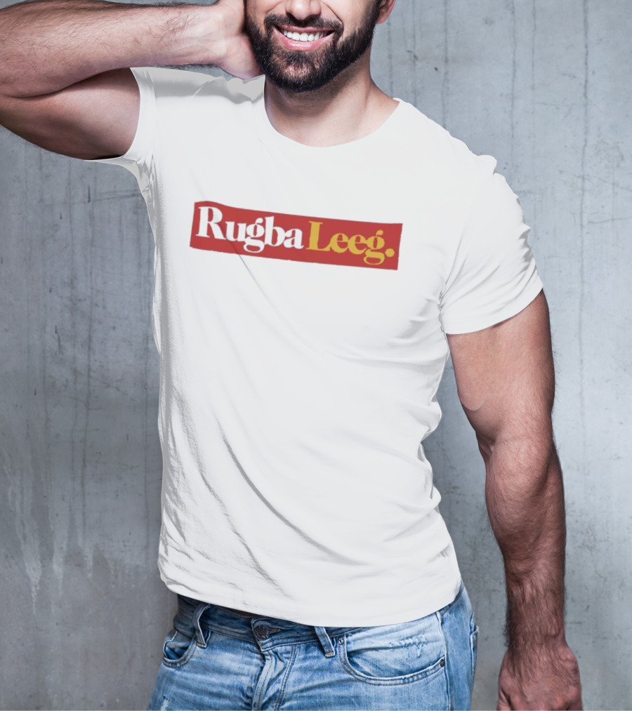 Rugba Leeg Bold Red Yellow Box Text T-Shirt