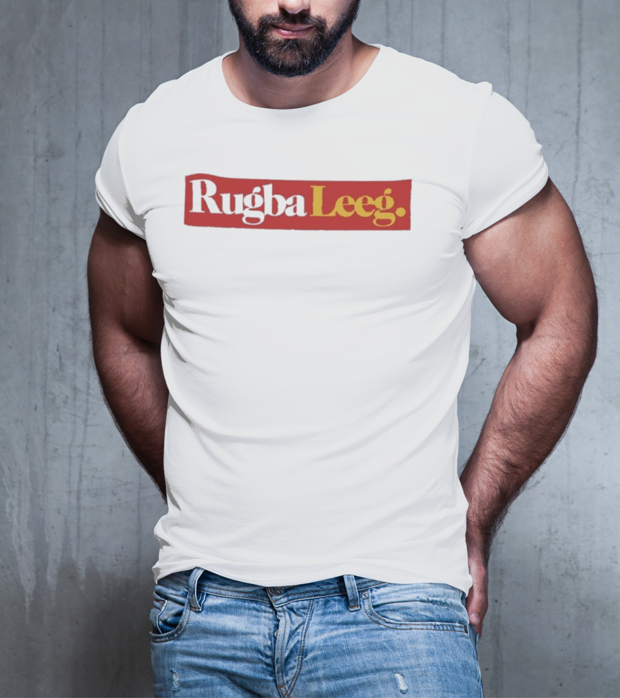 Rugba Leeg Bold Red Yellow Box Text T-Shirt