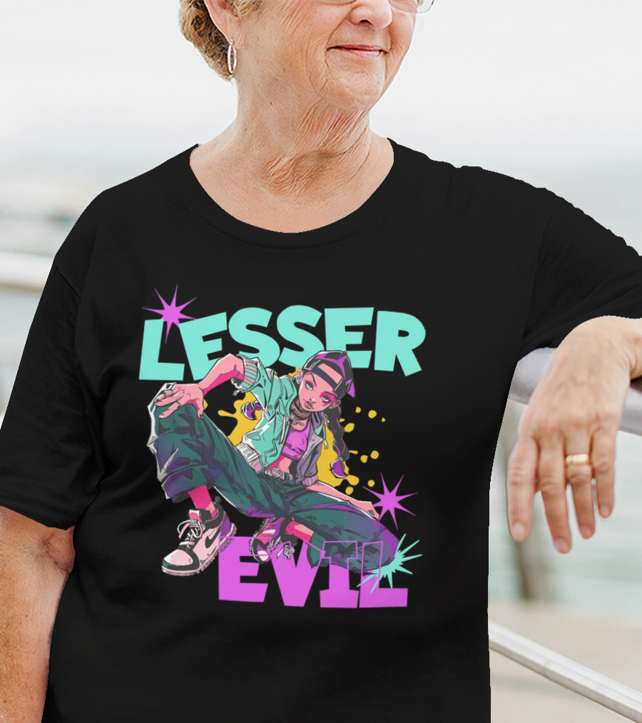 Lesser Evil Vintage Anime Hip Hop Style Streetwear T-Shirt