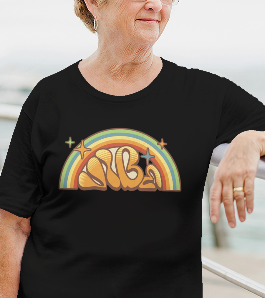 Retro Vibe Rainbow Stars T-Shirt