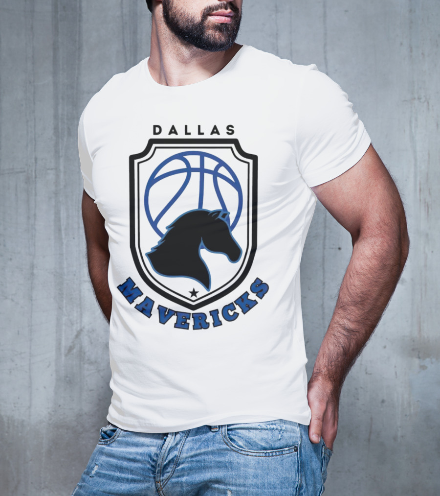 Dallas Mavericks Vintage NBA Basketball Logo Horse Emblem T-Shirt