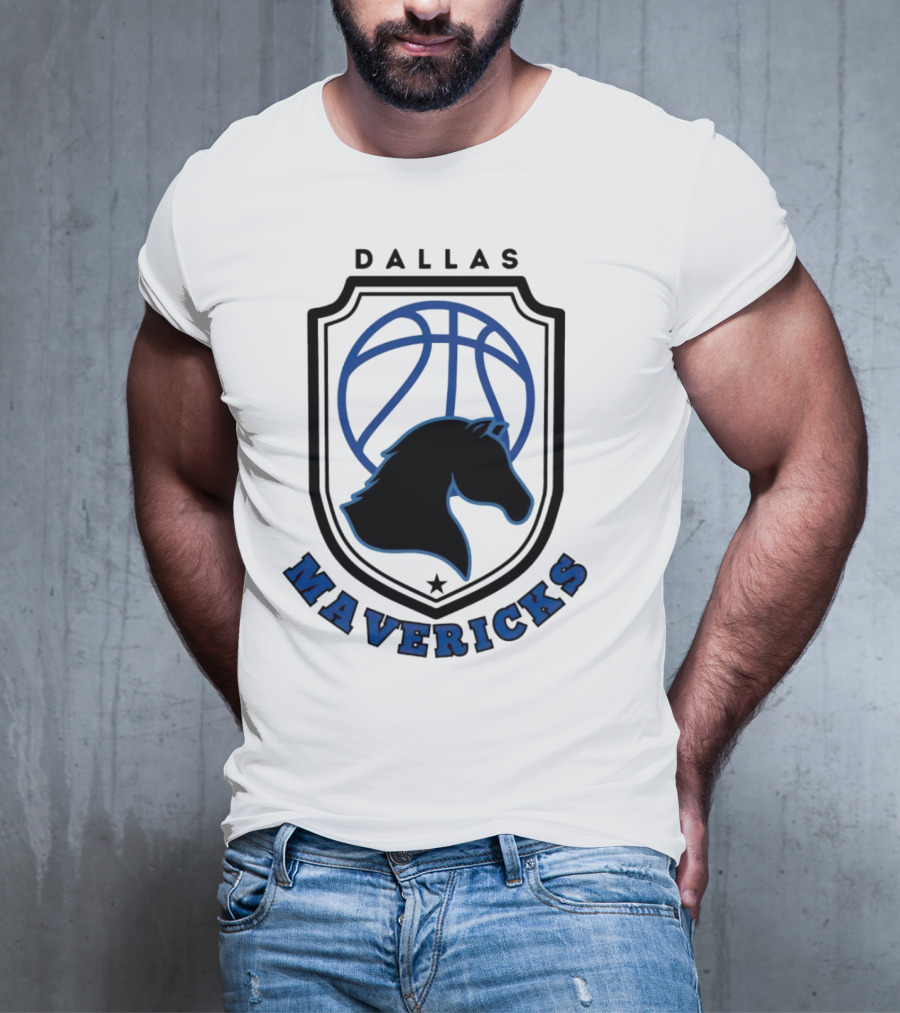 Dallas Mavericks Vintage NBA Basketball Logo Horse Emblem T-Shirt