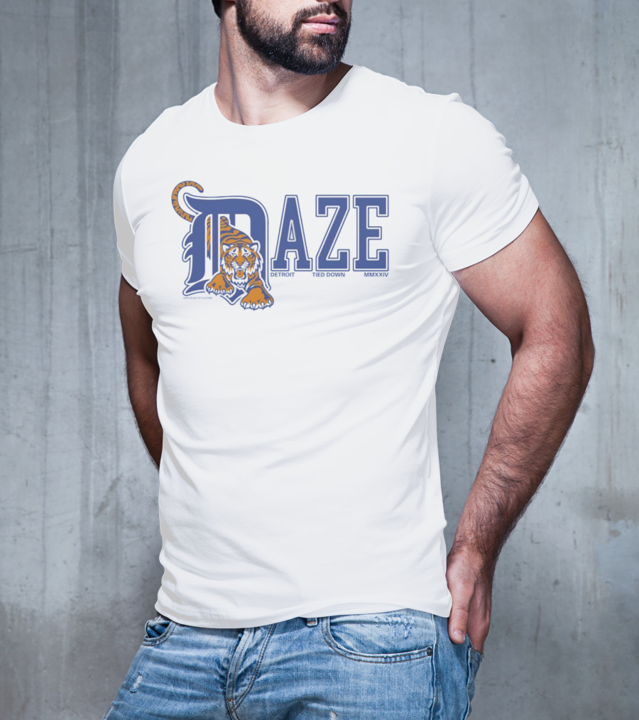 Daze Detroit Tiger Tied Down MMXXIV T-Shirt