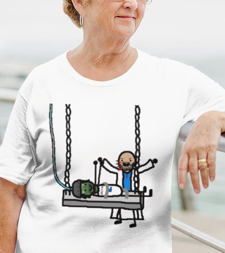 Dereck Its A Live-Ly Frankenstein Doctor With Green Zombie On Medical Table T-Shirt