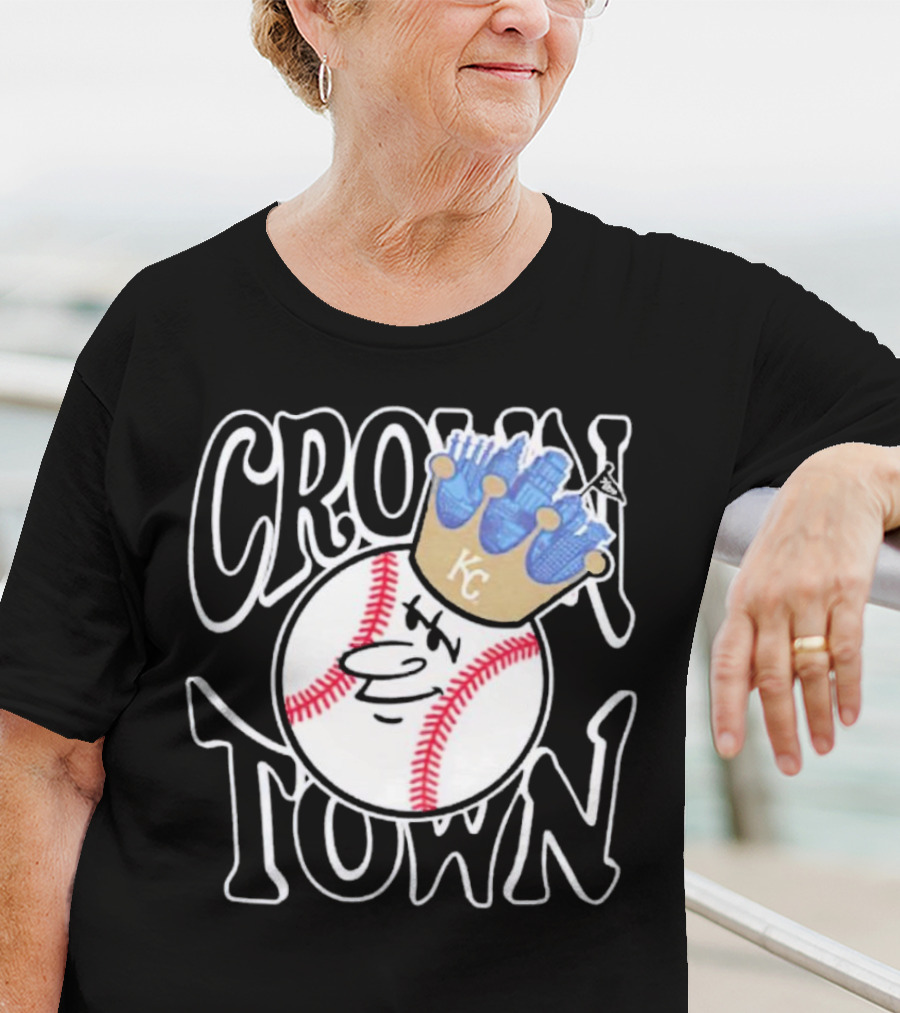 Crown Town Kansas City Royals Baseball Character With Crown T-Shirt