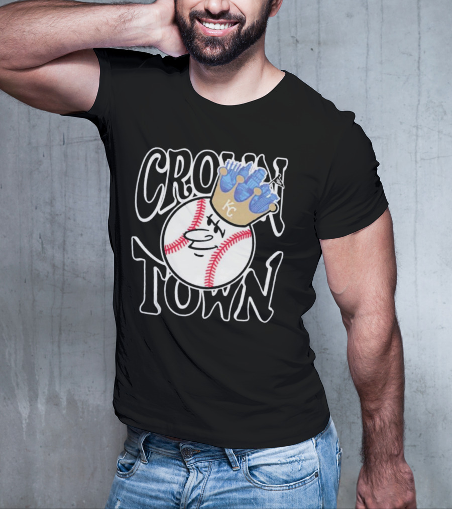 Crown Town Kansas City Royals Baseball Character With Crown T-Shirt