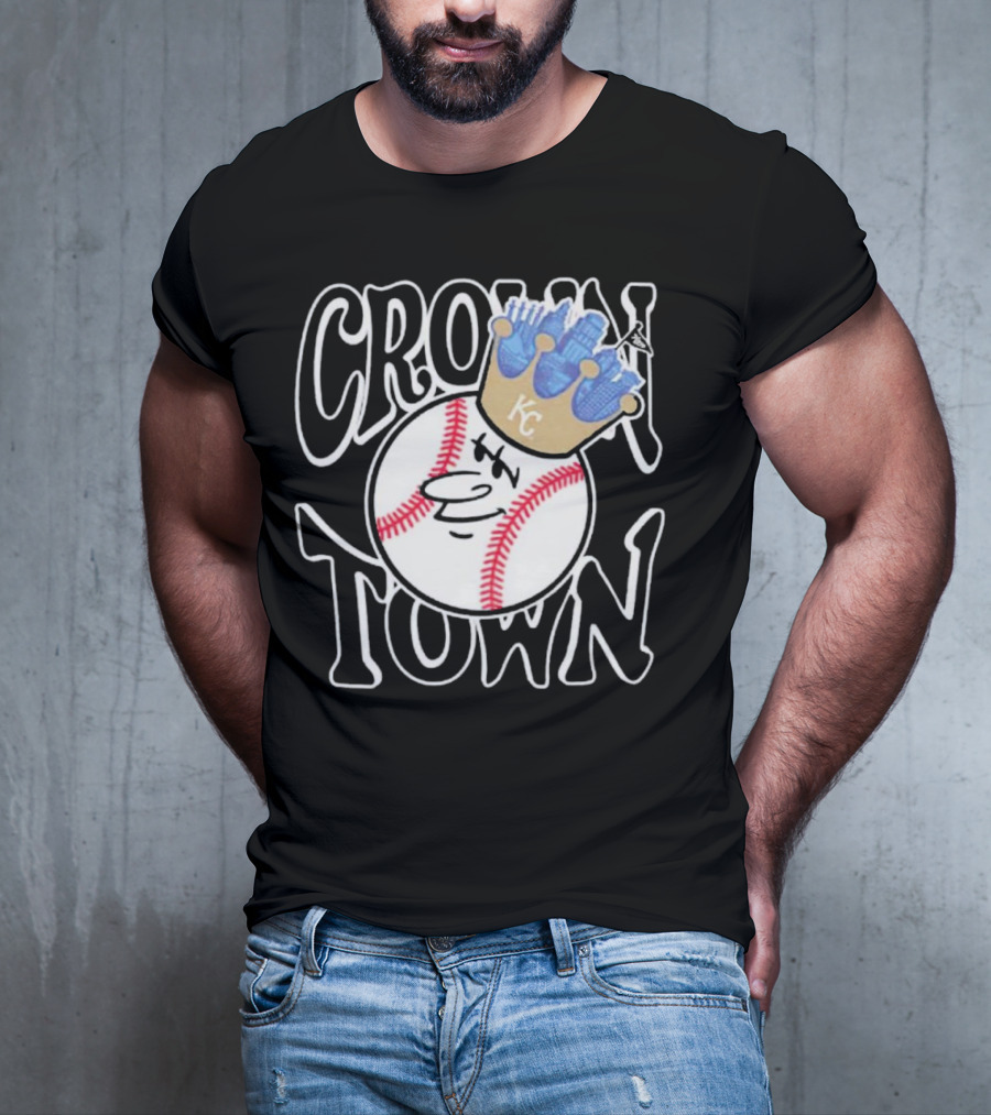 Crown Town Kansas City Royals Baseball Character With Crown T-Shirt