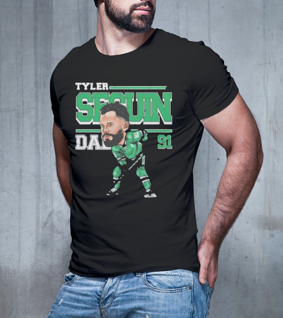 Tyler Seguin Dallas 91 Cartoon Hockey Player T-Shirt