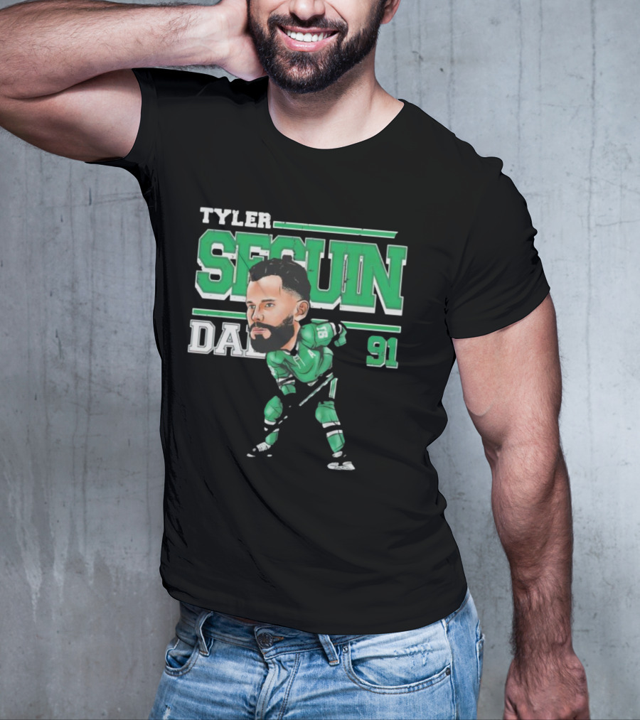 Tyler Seguin Dallas 91 Cartoon Hockey Player T-Shirt