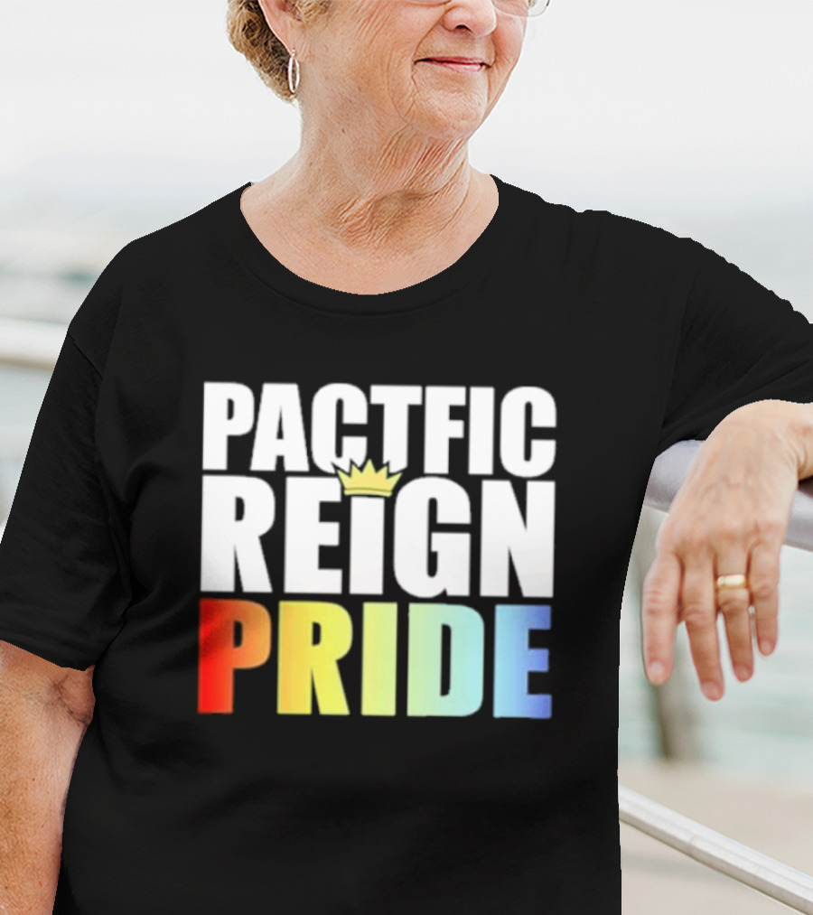 Pacific Reign Pride Crown Rainbow Colors T-Shirt