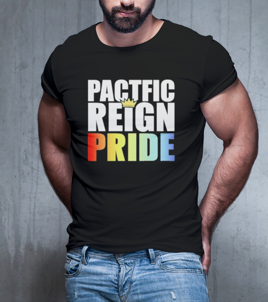 Pacific Reign Pride Crown Rainbow Colors T-Shirt
