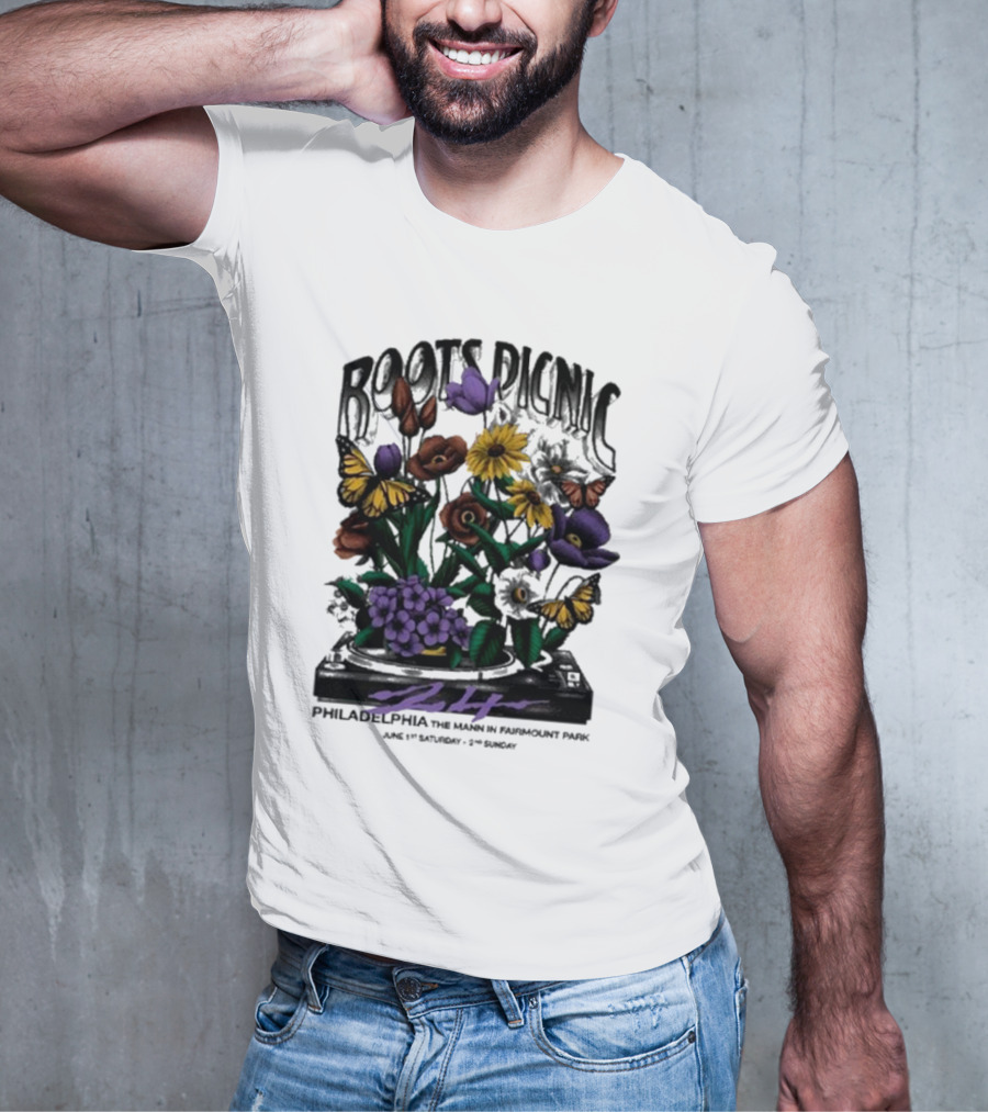 Roots Picnic Philadelphia Fairmount Park Flowers June T-Shirt