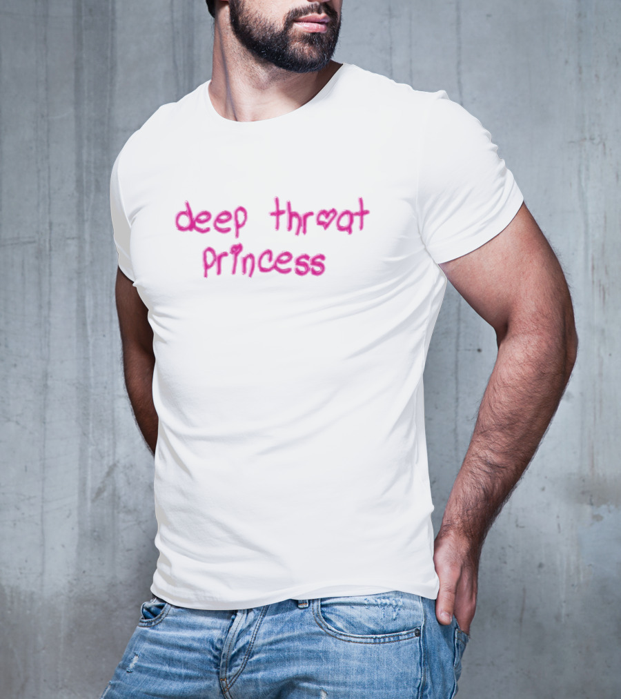 Deep Throat Princess Pink Heart Letters T-Shirt