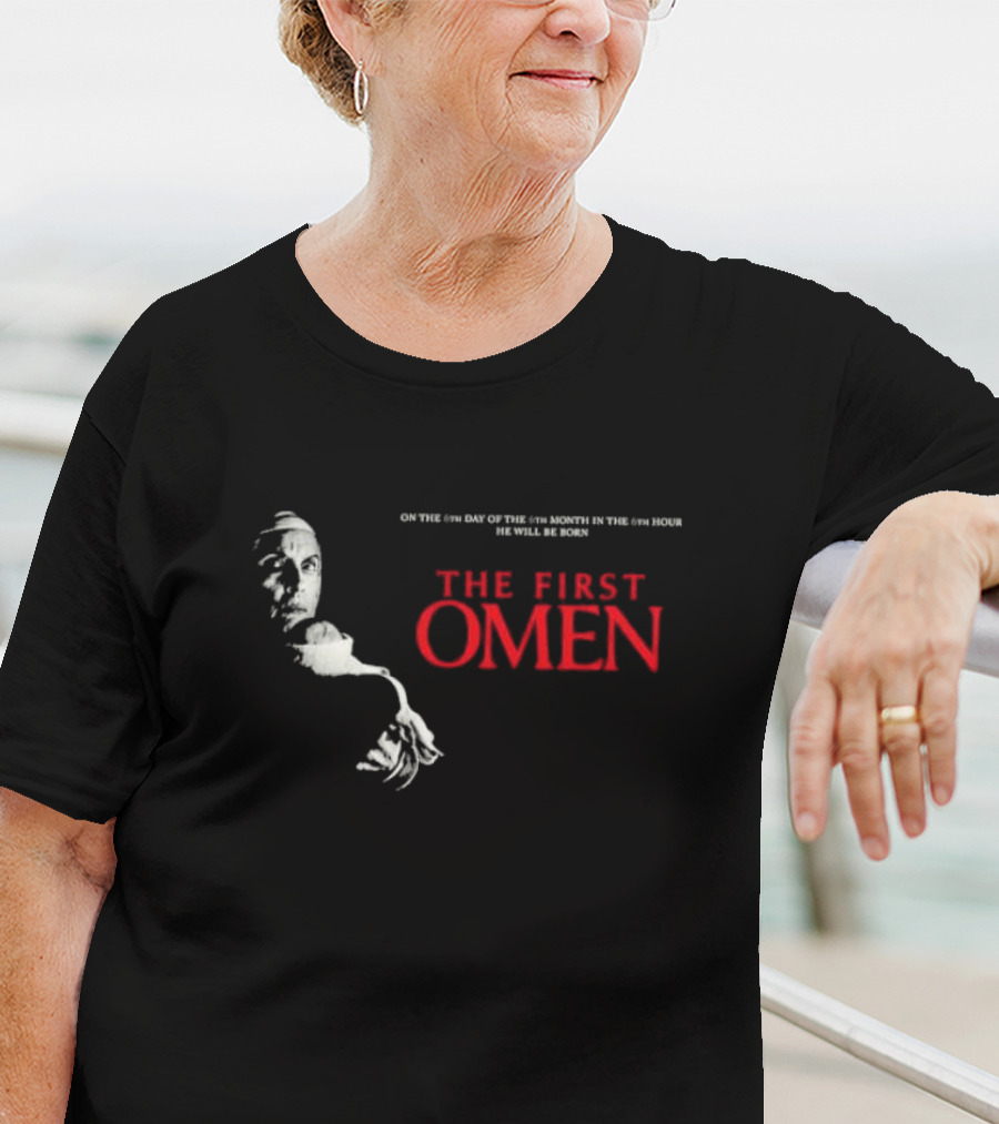 The First Omen On The 6th Day Of The 6th Month In The 6th Hour He Will Be Born Horror Film Inspired T-Shirt