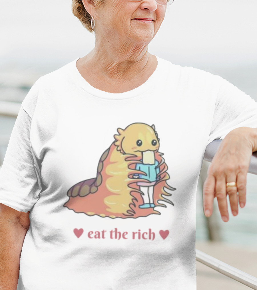 The Space Slug Eat The Rich Heart T-Shirt
