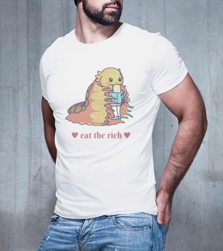 The Space Slug Eat The Rich Heart T-Shirt