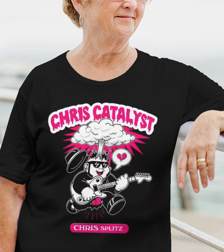 Chris Catalyst Chris Splitz Guitar Explosion Heart T-Shirt