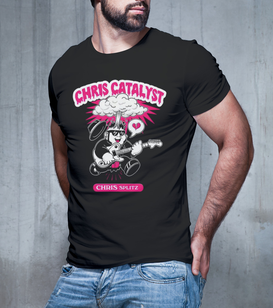 Chris Catalyst Chris Splitz Guitar Explosion Heart T-Shirt