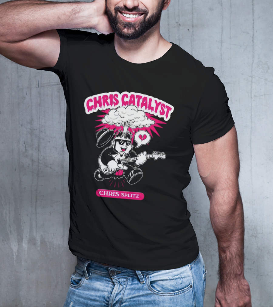 Chris Catalyst Chris Splitz Guitar Explosion Heart T-Shirt