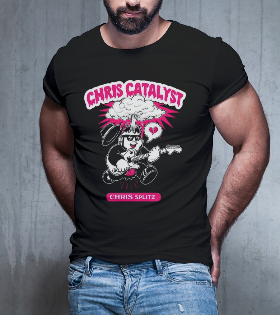 Chris Catalyst Chris Splitz Guitar Explosion Heart T-Shirt