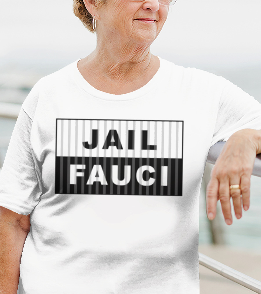 Jail Fauci Black And White Stripes T-Shirt