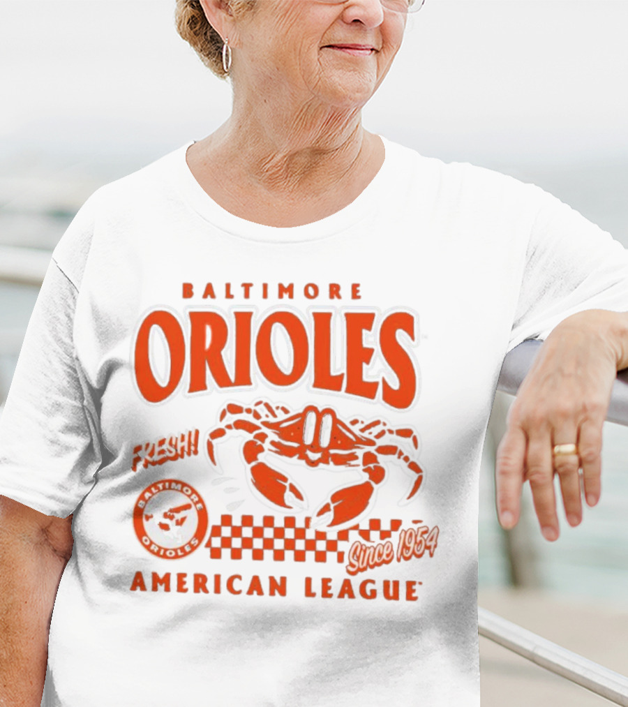 Baltimore Orioles Fresh Crab Since 1954 American League Baseball Retro Team T-Shirt