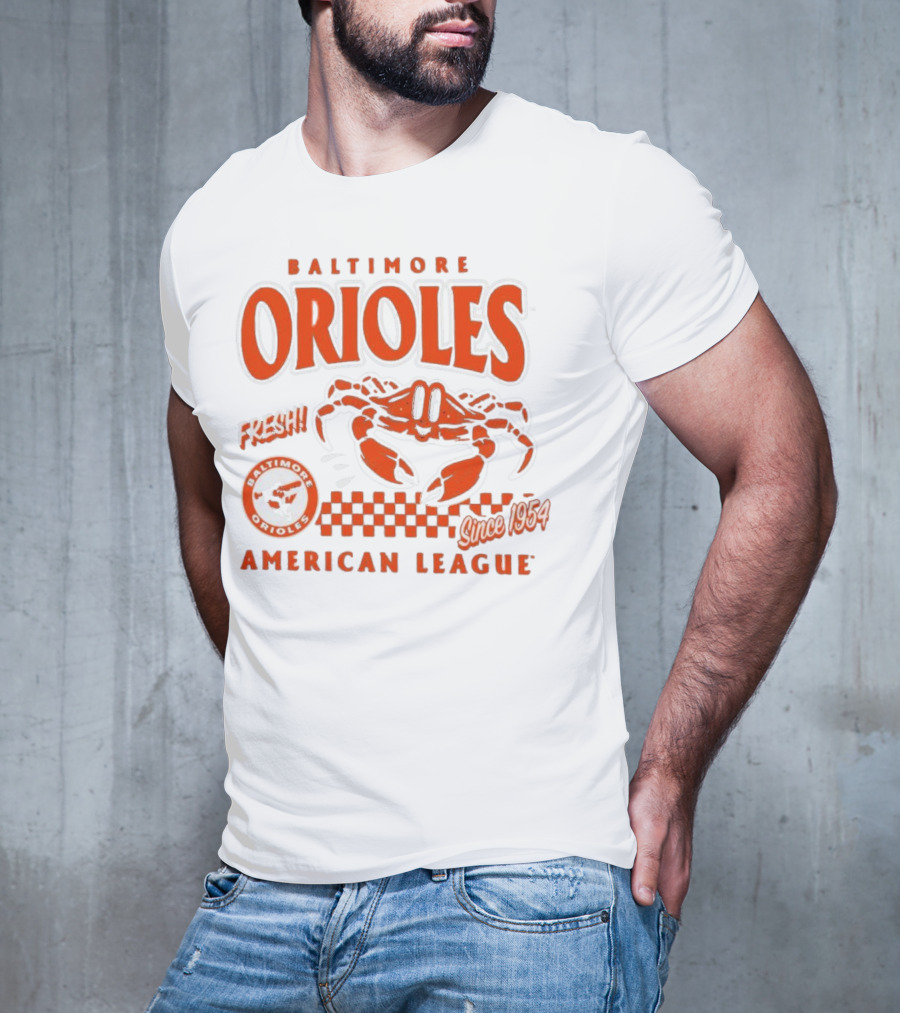 Baltimore Orioles Fresh Crab Since 1954 American League Baseball Retro Team T-Shirt
