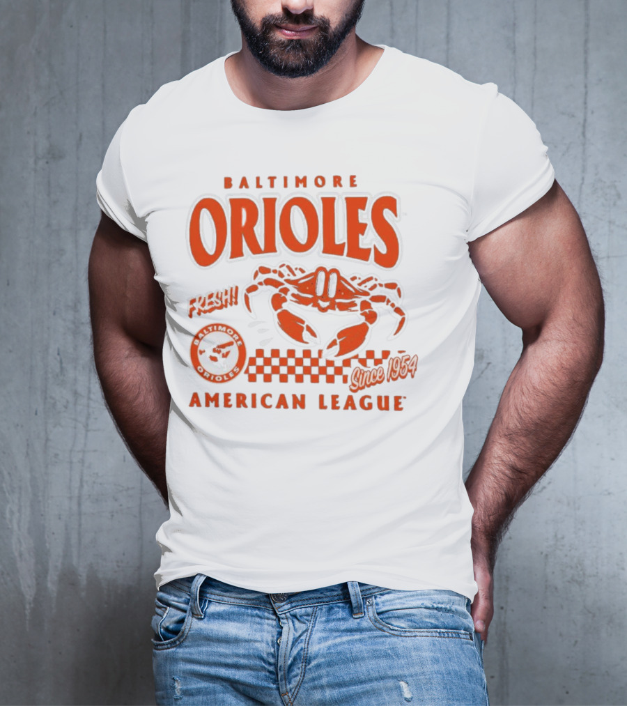 Baltimore Orioles Fresh Crab Since 1954 American League Baseball Retro Team T-Shirt