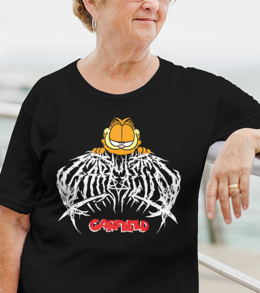 Garfield Death Metal Logo With Garfield T-Shirt