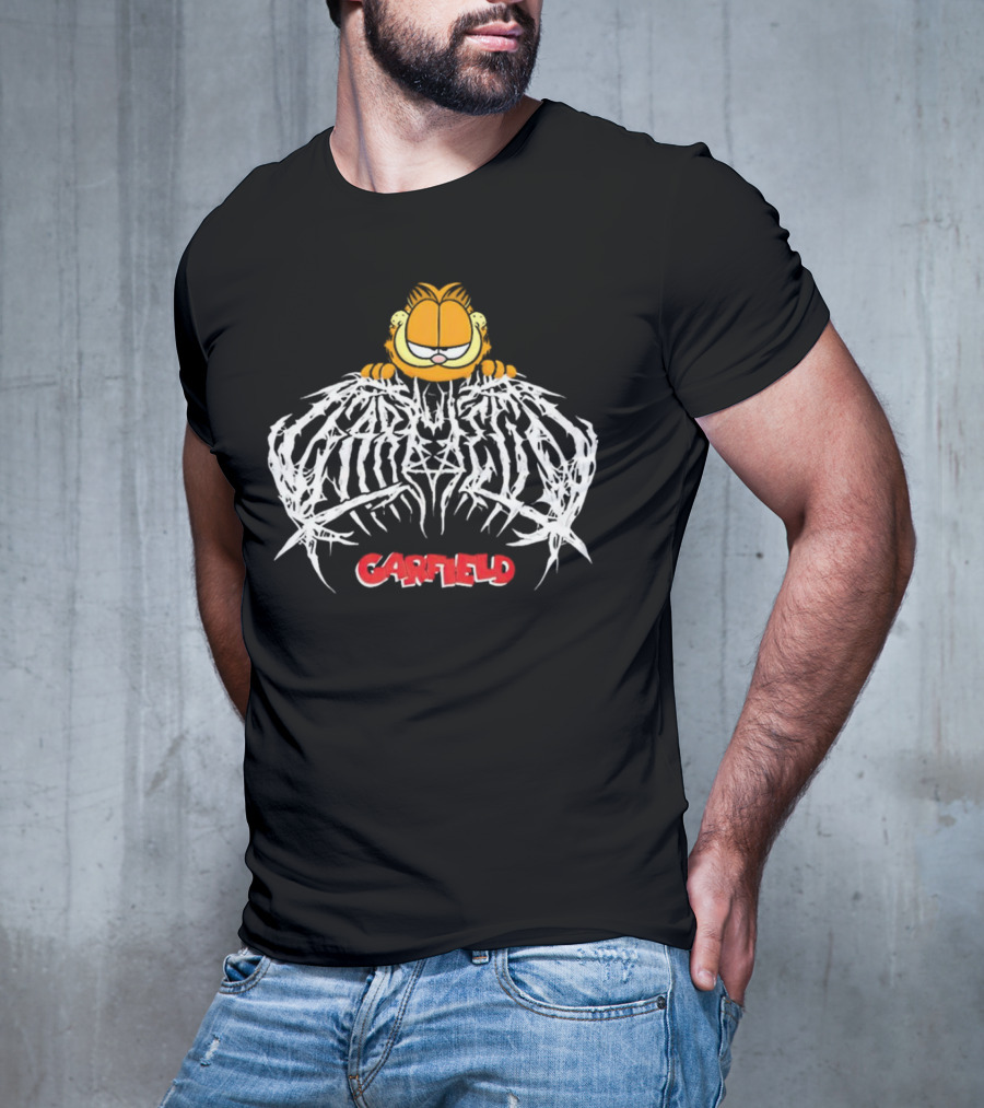 Garfield Death Metal Logo With Garfield T-Shirt