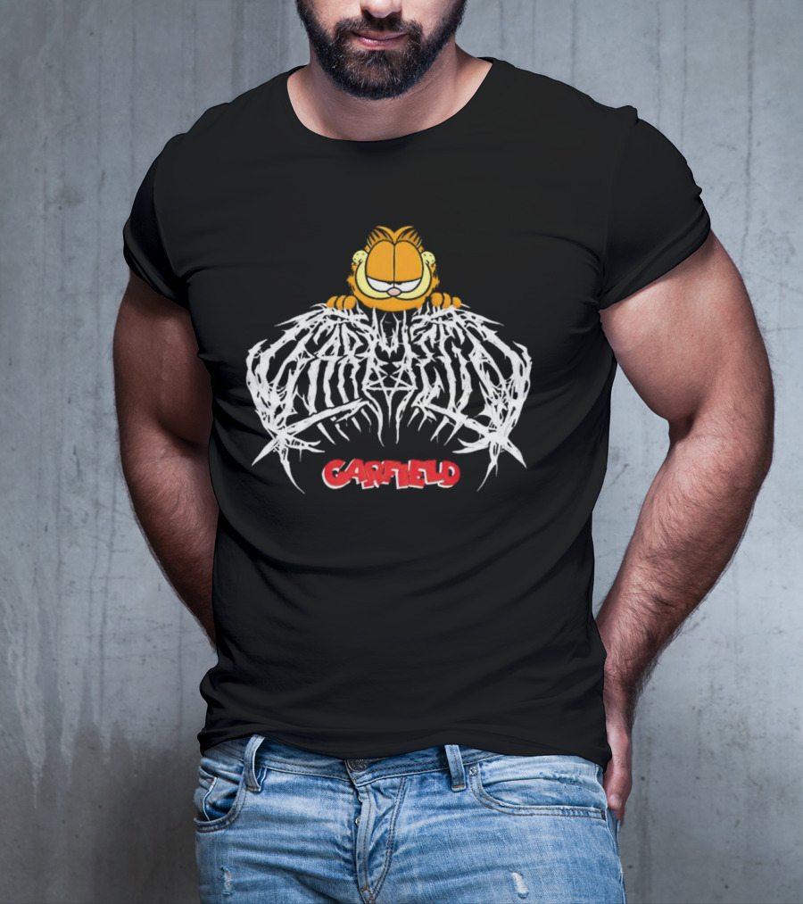 Garfield Death Metal Logo With Garfield T-Shirt