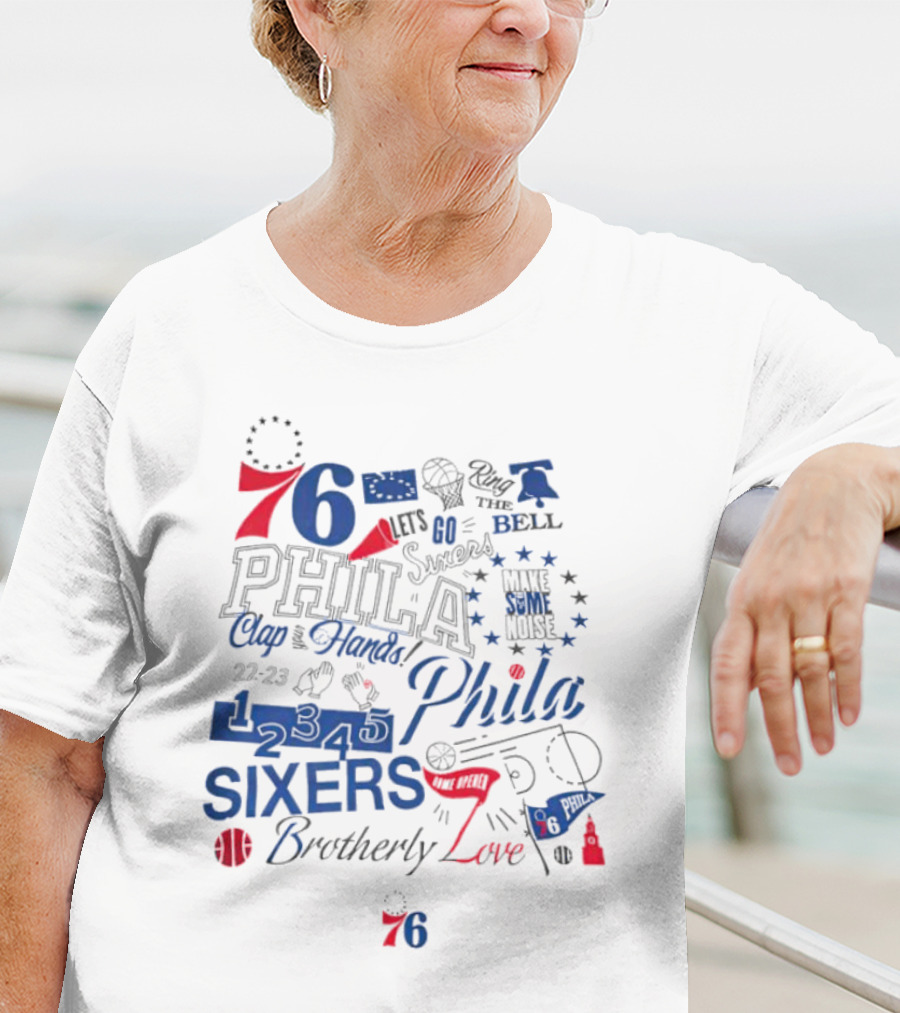 Philadelphia 76ers Clap Hands Go Phila Sixers Stars 76 1949 T-Shirt